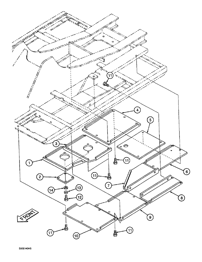 Схема запчастей Case 9010 - (9-06) - TURNTABLE GUARDS (09) - CHASSIS