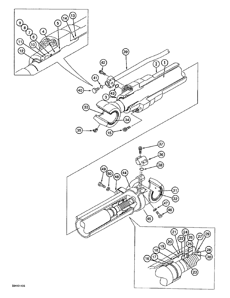 Схема запчастей Case 9030B - (8-172) - ARM CYLINDER, MODELS WITHOUT LOAD HOLD OR LONG REACH OPTIONS (08) - HYDRAULICS