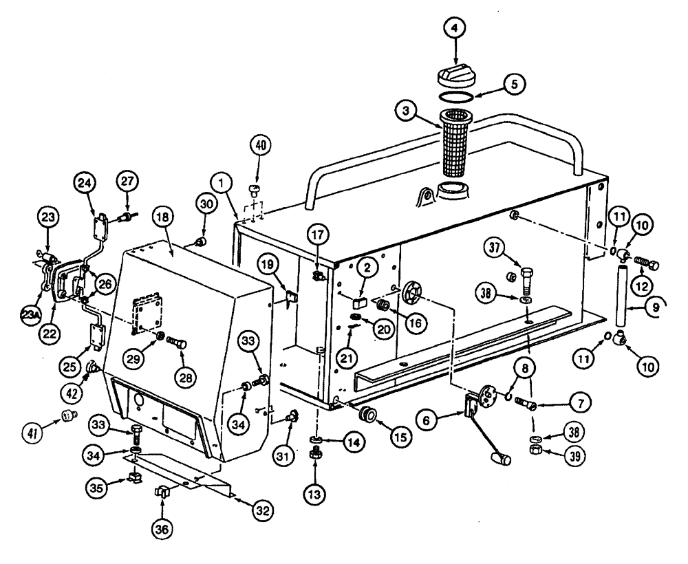 Схема запчастей Case 688 - (3-02) - FUEL TANK AND STORAGE COMPARTMENT, P.I.N FROM 74123 TO XXXXX (03) - FUEL SYSTEM