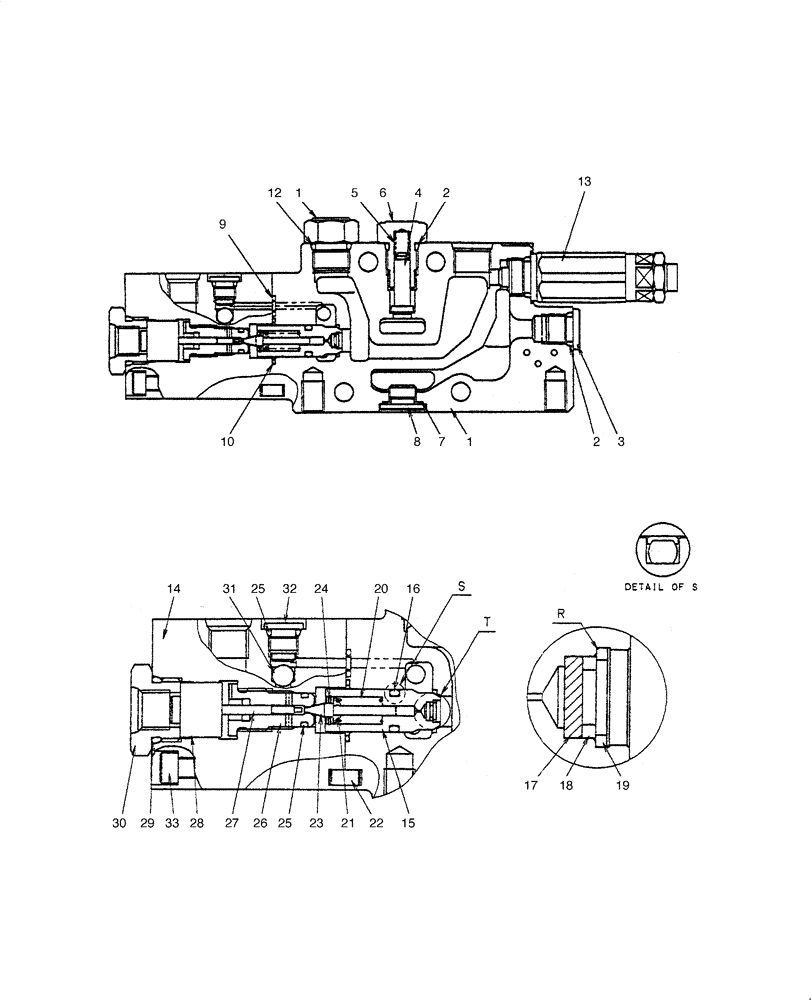 Схема запчастей Case CX20B - (HC012-01[1]) - HYDRAULIC CONTROL VALVE - COMPONENTS (BOOM LOCK) (35) - HYDRAULIC SYSTEMS