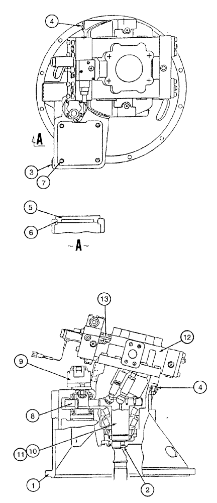 Схема запчастей Case 9050B - (8-136) - HYDRAULIC PUMP, HOUSING, MAJOR SUBASSEMBLIES AND RELATED COMPONENTS (08) - HYDRAULICS