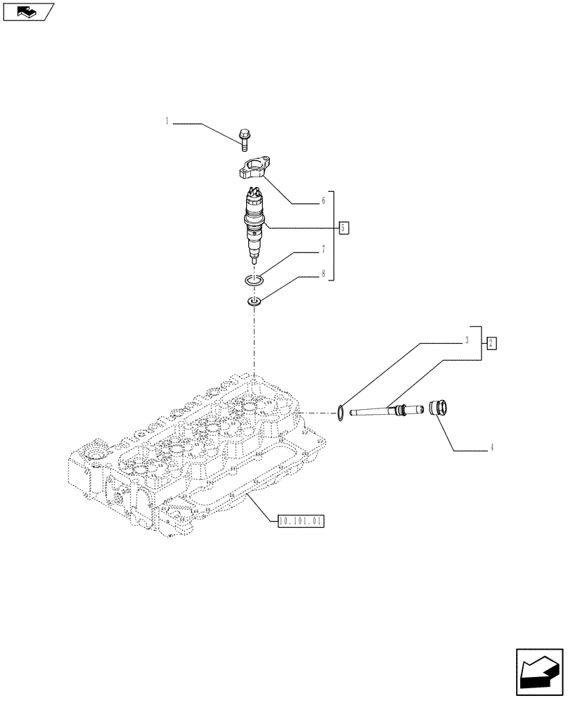 Схема запчастей Case 521F - (10.218.02) - INJECTION EQUIPMENT - INJECTOR (10) - ENGINE