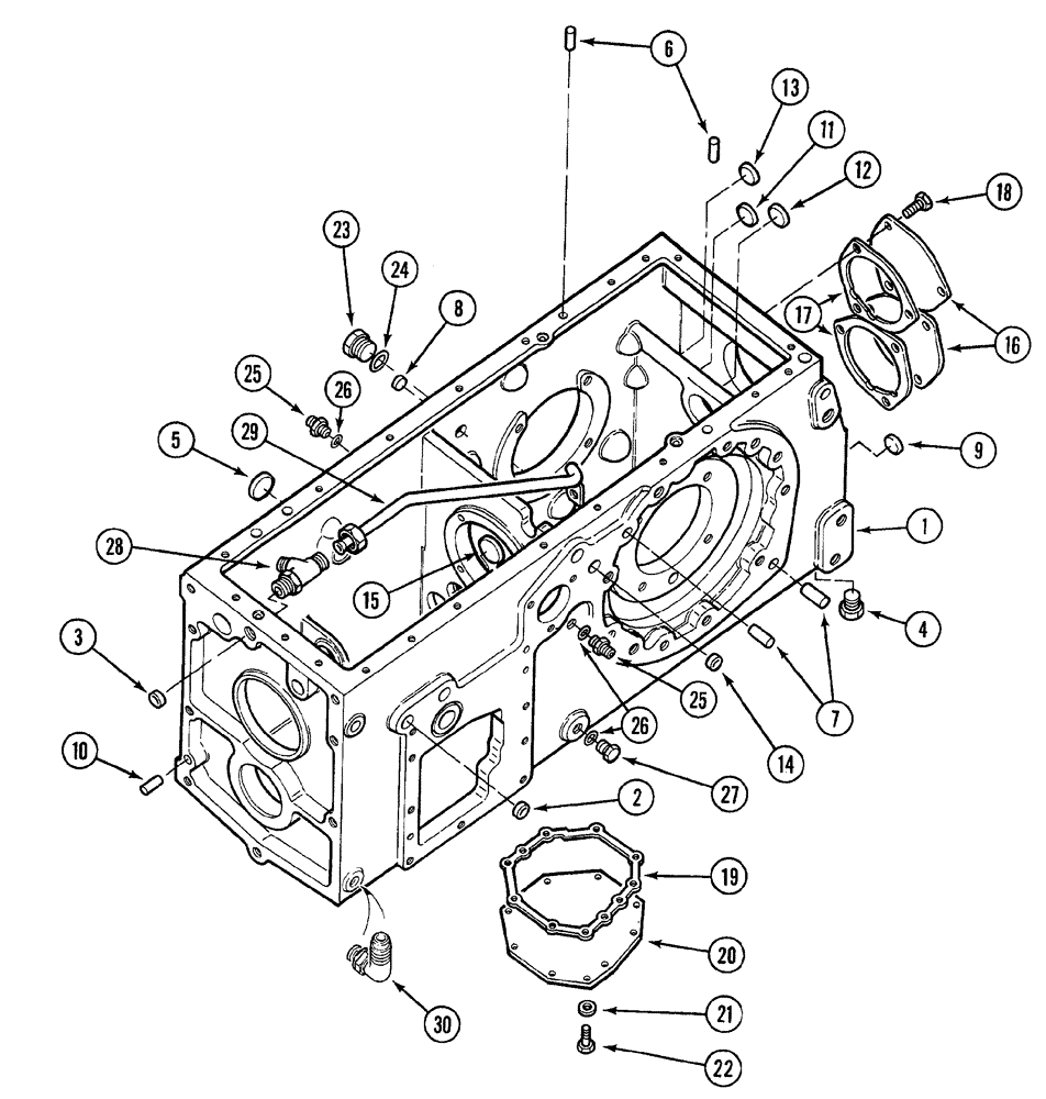 Схема запчастей Case 380B - (6-20) - REAR FRAME (06) - POWER TRAIN