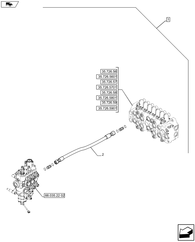 Схема запчастей Case 580SN - (88.035.22[10]) - DIA KIT, MECH CONTROLS, 3 SPOOLS, STANDARD TRANSMISSION (88) - ACCESSORIES