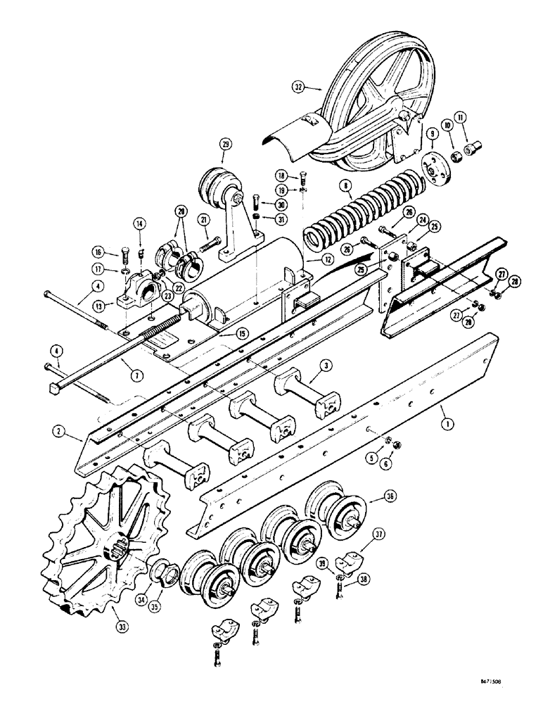 Схема запчастей Case 310G - (118) - TRACK FRAME AND RELATED PARTS (36" GAUGE CRAWLER ONLY) (04) - UNDERCARRIAGE