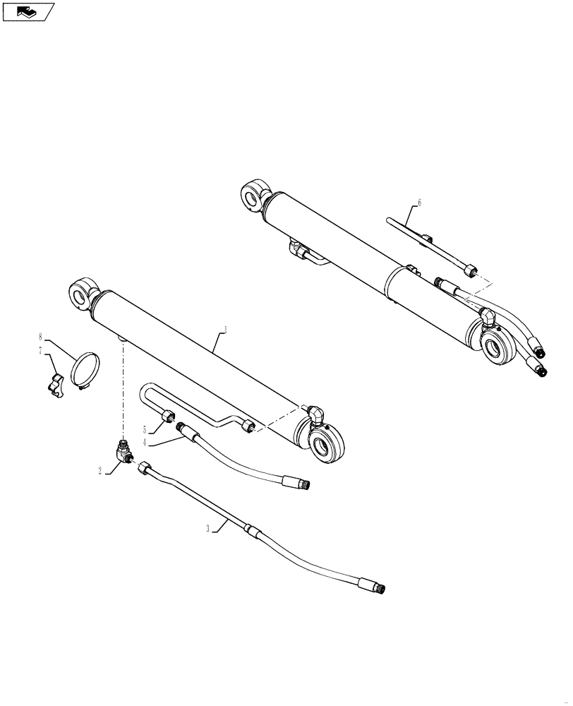 Схема запчастей Case 580SN WT - (35.701.12) - HYDRAULICS - LOADER LIFT CYLINDER (580SN WT, 590SN) (35) - HYDRAULIC SYSTEMS