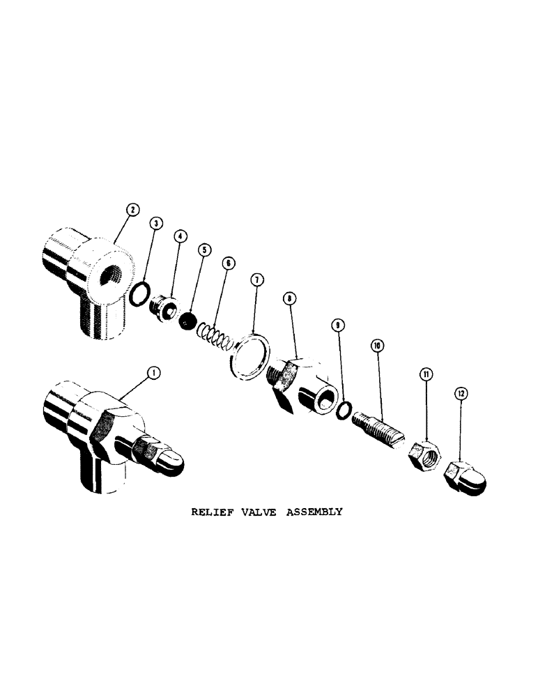 Схема запчастей Case 600 - (278[1]) - RELIEF VALVE ASSEMBLY BODY, GASKETS, SEALS, ADJUSTING SCREW (07) - HYDRAULIC SYSTEM