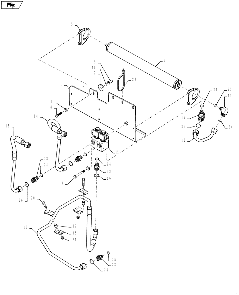 Схема запчастей Case 590SN - (35.350.02) - HYDRAULICS - RIDE CONTROL (35) - HYDRAULIC SYSTEMS