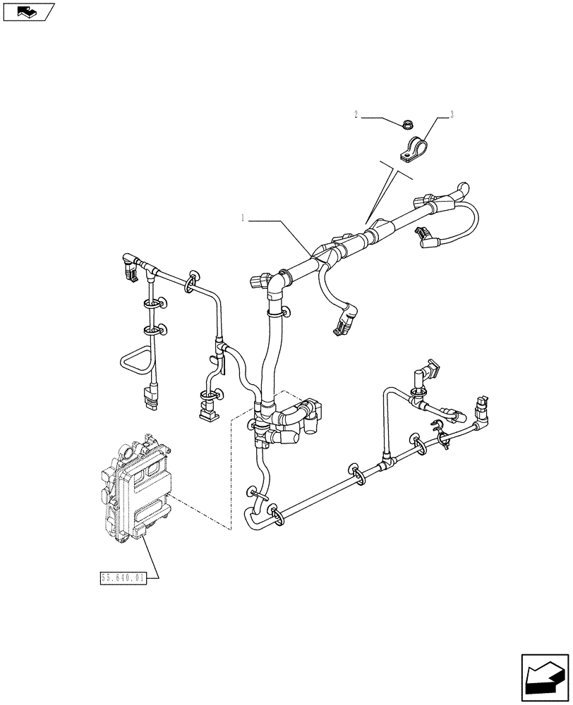 Схема запчастей Case F4HE0484G J100 - (55.100.05) - MOTOR ELECTRIC INSTALLATION (2855885) (55) - ELECTRICAL SYSTEMS