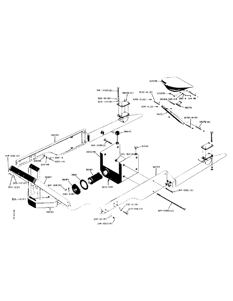 Схема запчастей Case 310 - (44) - SEAT AND TRACTOR MODIFICATION PARTS, SEAT 