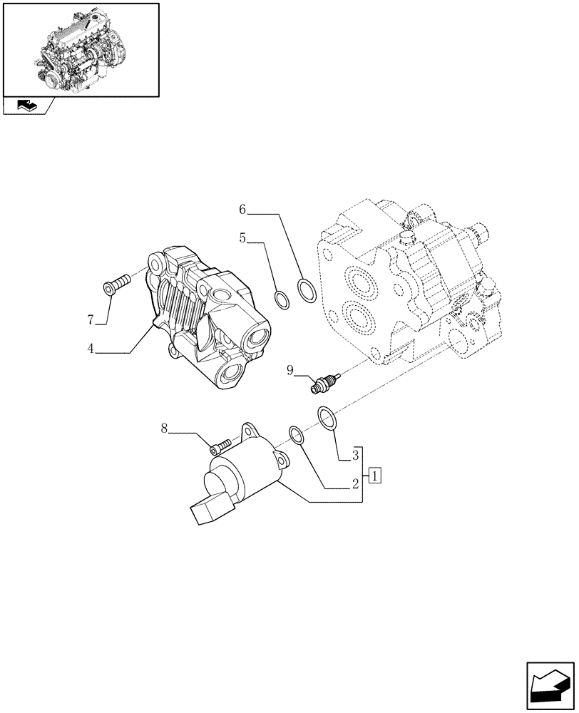 Схема запчастей Case F2CE9684H E003 - (0.14.0/ A) - INJECTION PUMP - COMPONENTS (4898921) 