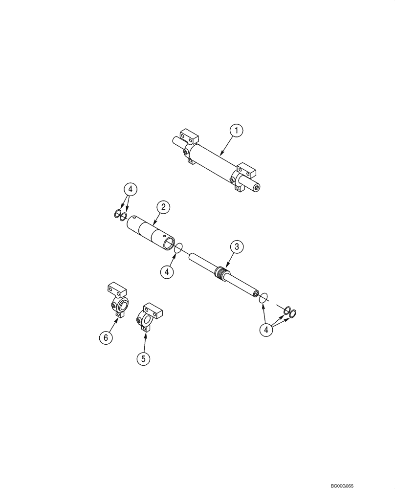 Схема запчастей Case 570MXT - (05-10) - AXLE, FRONT (429229A1 / 86990837) - CYLINDER, STEERING (IF USED) (05) - STEERING