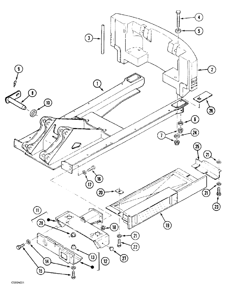 Схема запчастей Case 688BCK - (9A-06) - UPPERSTRUCTURE CHASSIS, 688B CK(120535, 120606-) (05.1) - UPPERSTRUCTURE CHASSIS/ATTACHMENTS