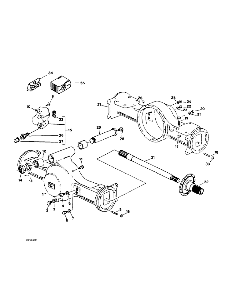 Схема запчастей Case 221B - (6-12) - DRIVE AXLE - FRONT AND REAR, 121B DAH1215912- / 221B DAH2215913- (06) - POWER TRAIN