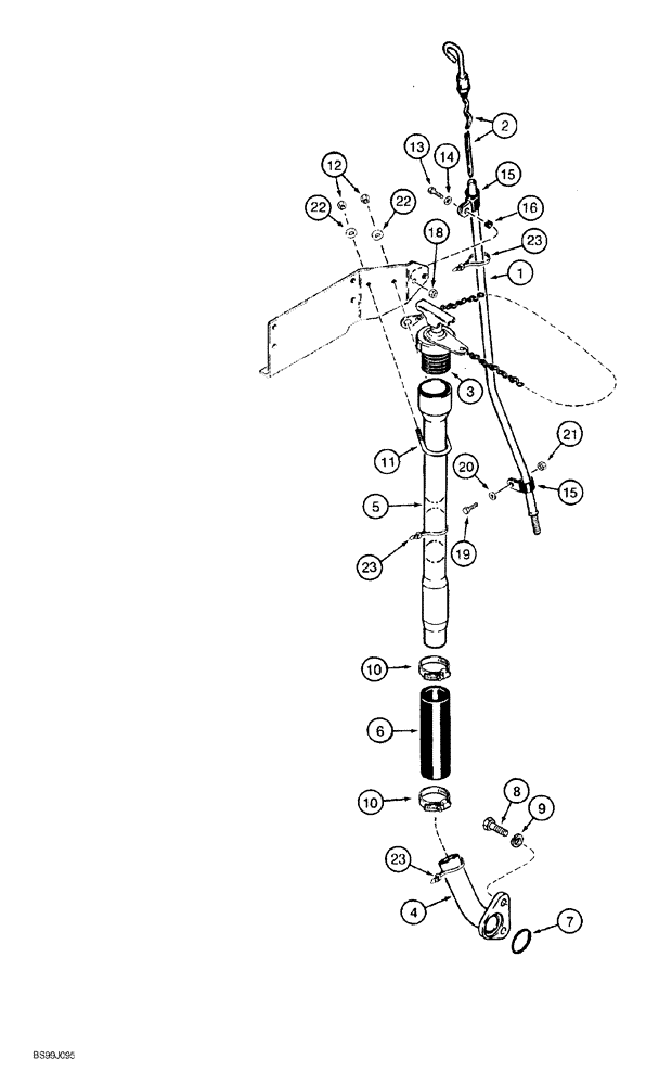 Схема запчастей Case 550G - (2-06) - ENGINE DIPSTICK AND FILL TUBE, 4-390 AND 4T-390 ENGINE, PRIOR TO CRAWLER P.I.N. JJG0255794 (01) - ENGINE