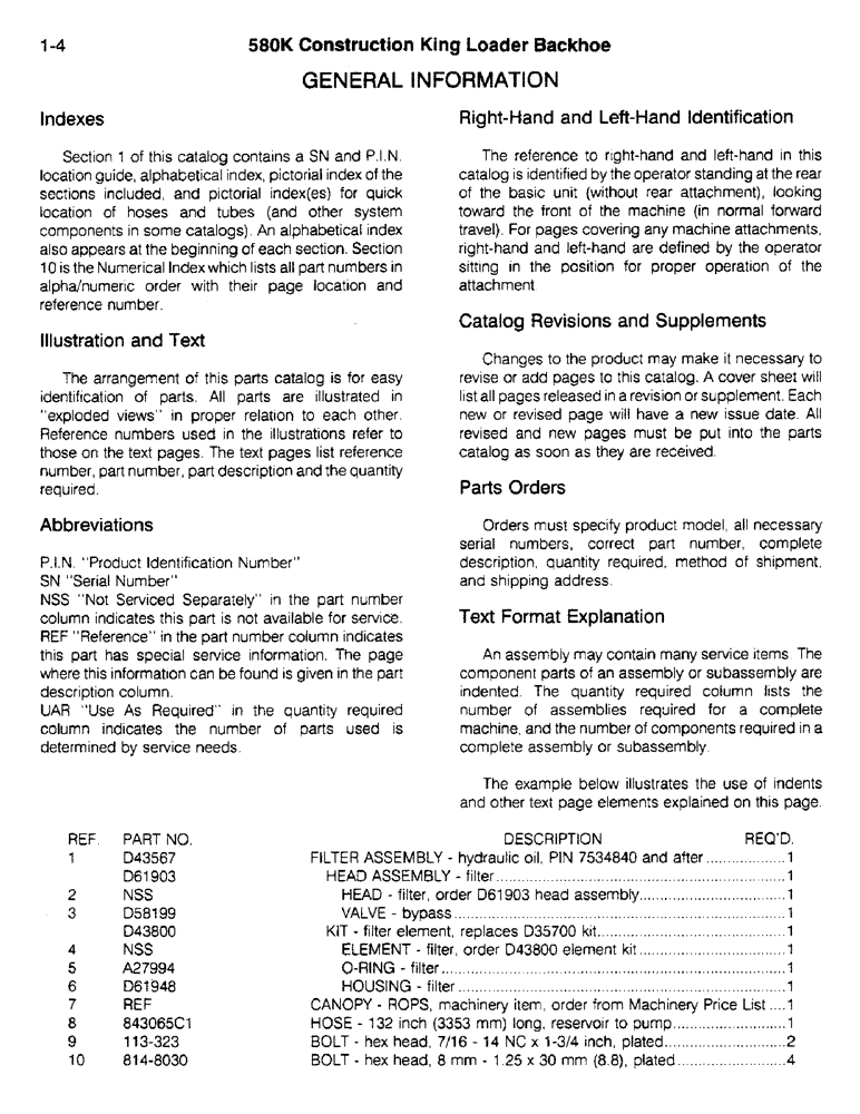 Схема запчастей Case 580K - (01-004) - 580K CONSTRUCTION KING LOADER BACKHOE GENERAL INFORMATION (00) - PICTORIAL INDEX