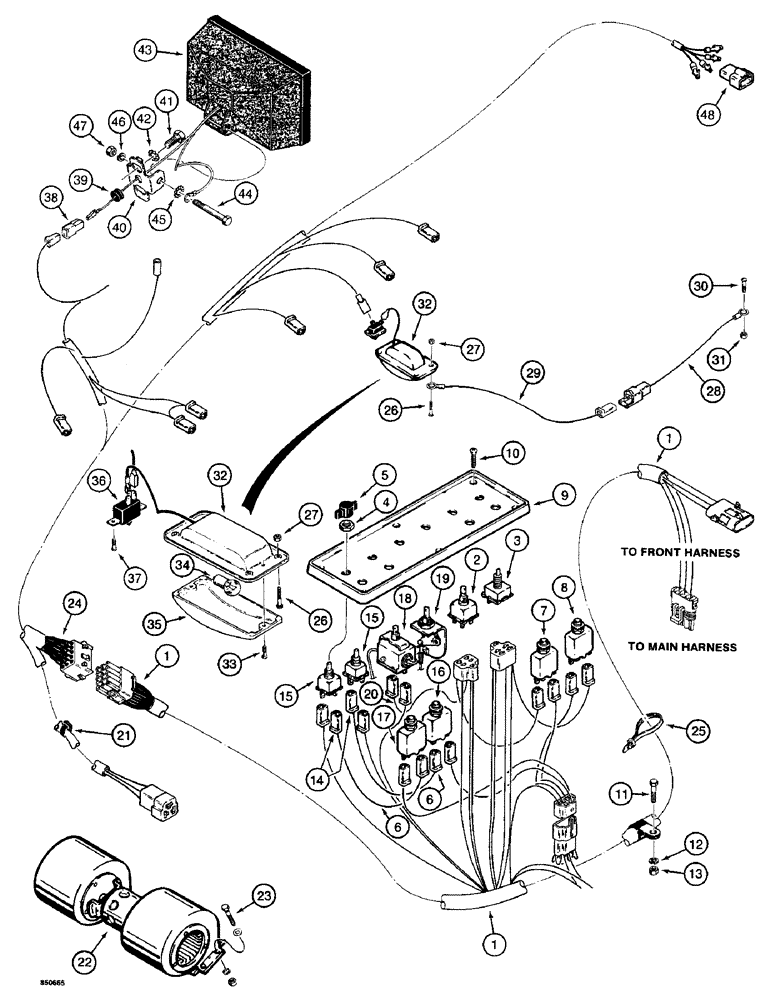 Схема запчастей Case W14FL - (178) - ELECTRICAL SYSTEM, OPERATORS COMPARTMENT, USED ON PIN 9154965 AND AFTER (04) - ELECTRICAL SYSTEMS