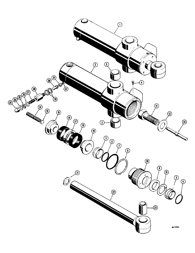 Схема запчастей Case 680CK - (220) - D37625 AND D37626 BACKHOE SWING CYLINDERS (35) - HYDRAULIC SYSTEMS