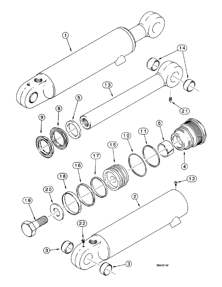 Схема запчастей Case 580L - (8-142) - LOADER CLAM CYLINDERS (08) - HYDRAULICS