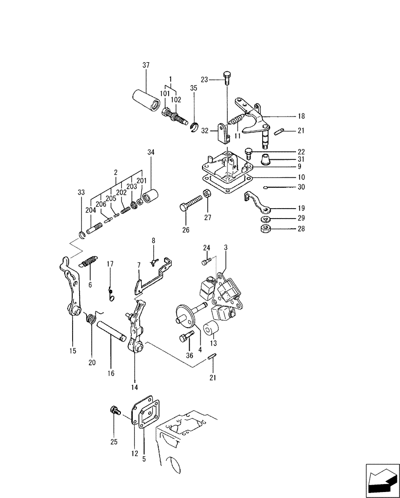 Схема запчастей Case CX17B - (08-021) - GOVERNOR PARTS (10) - ENGINE