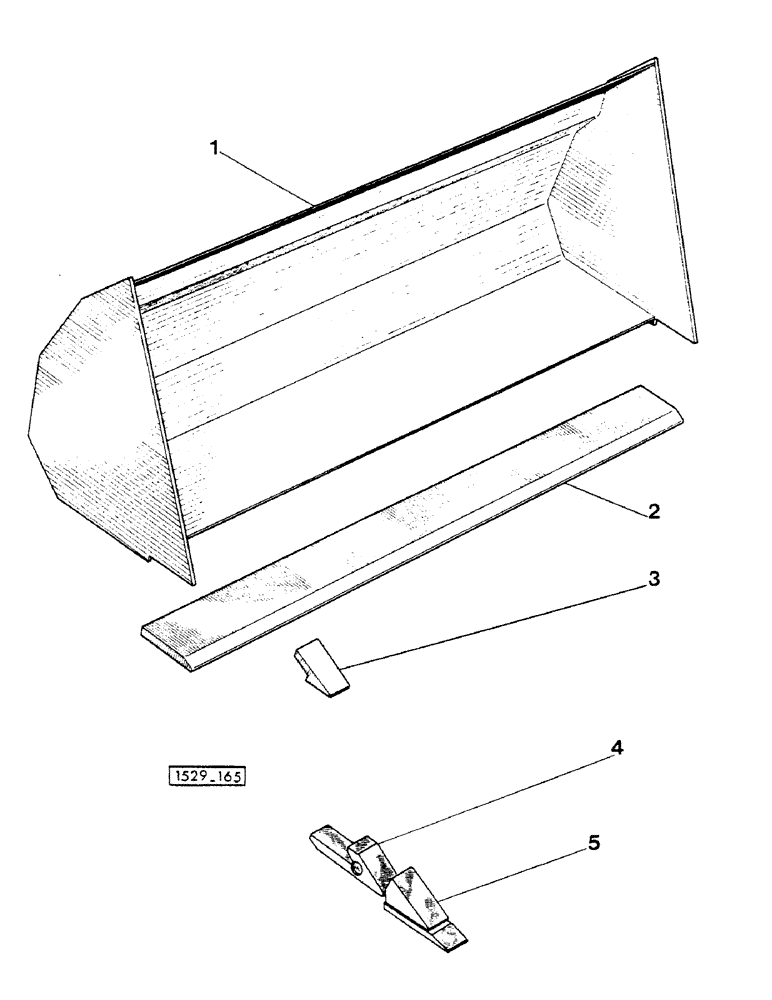 Схема запчастей Case 1529 - (174) - BUCKETS (82) - FRONT LOADER & BUCKET