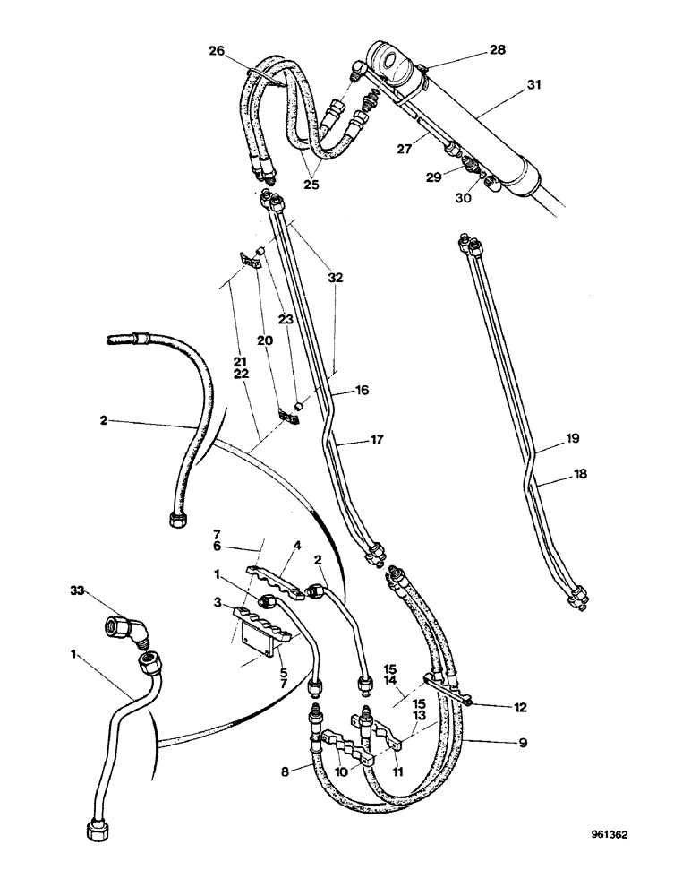 Схема запчастей Case 580G - (258) - SIDESHIFT BACKHOE - BUCKET CYLINDER HYDRAULIC CIRCUIT (08) - HYDRAULICS