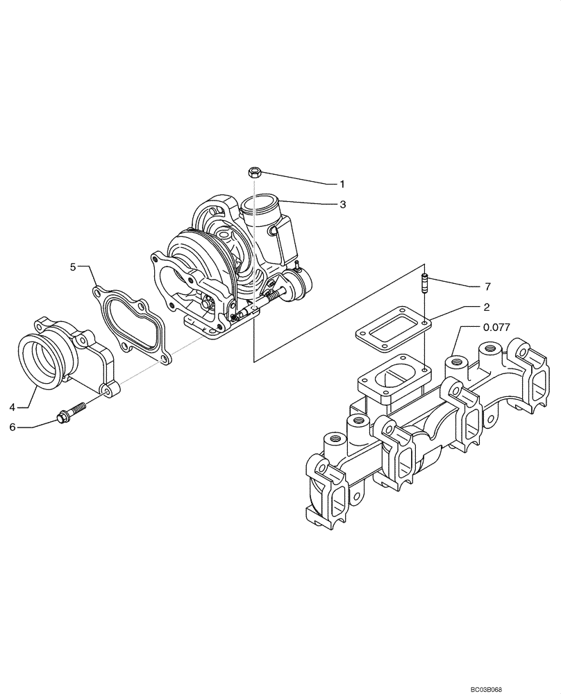 Схема запчастей Case 521D - (0.240[01]) - TURBOCHARGER (02) - ENGINE