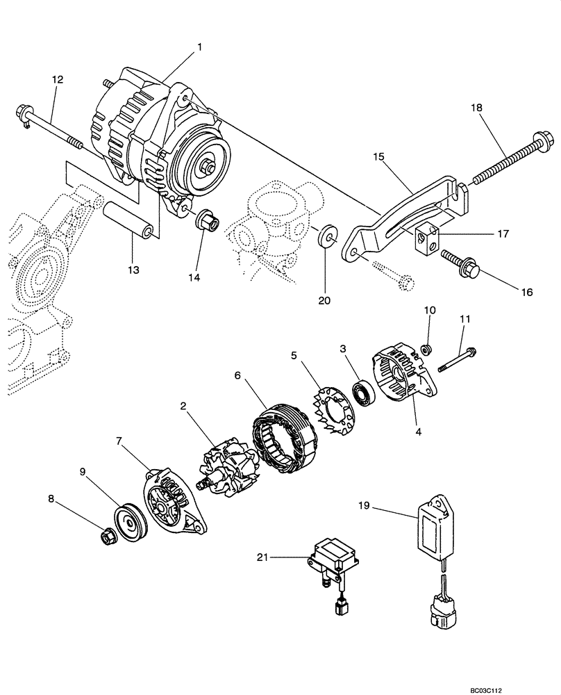 Схема запчастей Case CX31 - (04-02[00]) - ALTERNATOR (04) - ELECTRICAL SYSTEMS