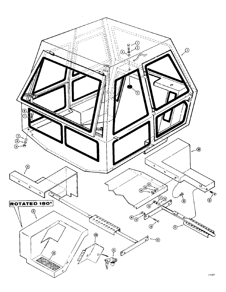 Схема запчастей Case 780 - (566) - ALL WEATHER OPERATORS CAB (09) - CHASSIS/ATTACHMENTS