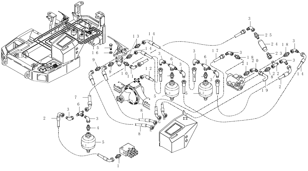 Схема запчастей Case 330 - (47A01010515[01]) - HYDRAULIC CIRCUIT BRAKE SYSTEM - FRAME PART (09) - Implement / Hydraulics / Frame / Brakes