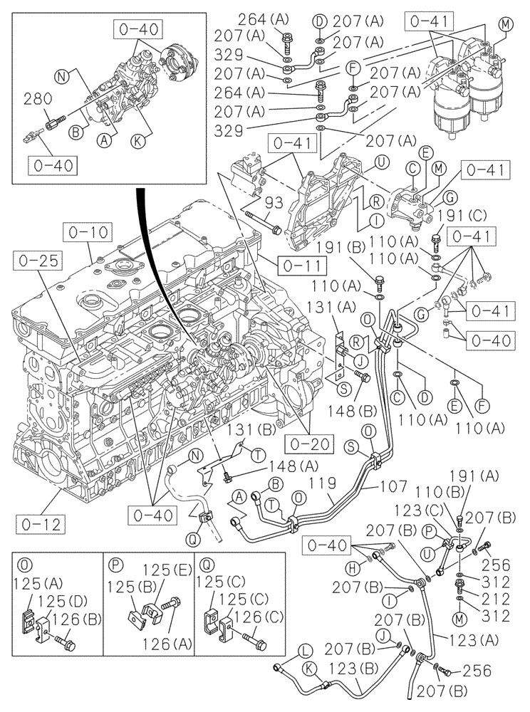 Схема запчастей Case CX470C - (03-042-01[01]) - FUEL SYSTEM (02) - FUEL SYSTEM