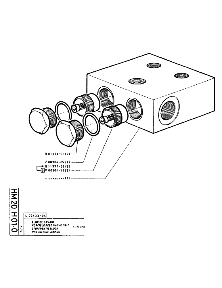 Схема запчастей Case RC200 - (081) - FORCIBLE FEED VALVE UNIT 