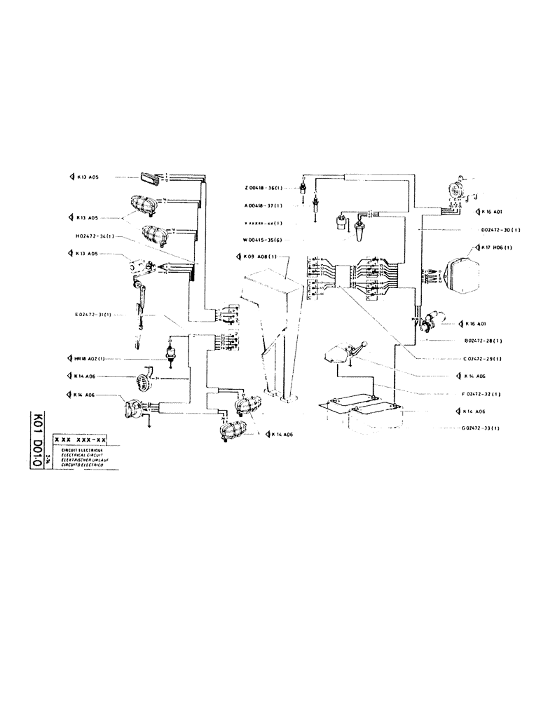 Схема запчастей Case GCK120 - (202) - ELECTRICAL CIRCUIT 