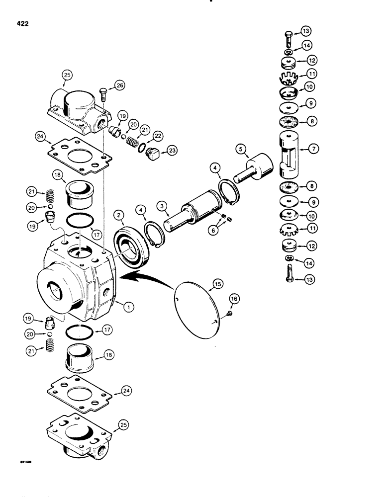 Схема запчастей Case SD100 - (422) - H511154 WATER PUMP (89) - TOOLS