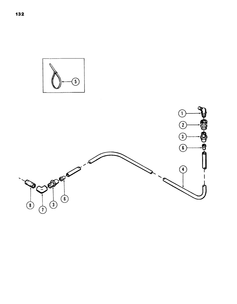 Схема запчастей Case 980B - (132) - TURNTABLE BEARING LUBRICATION LINE (05) - UPPERSTRUCTURE CHASSIS