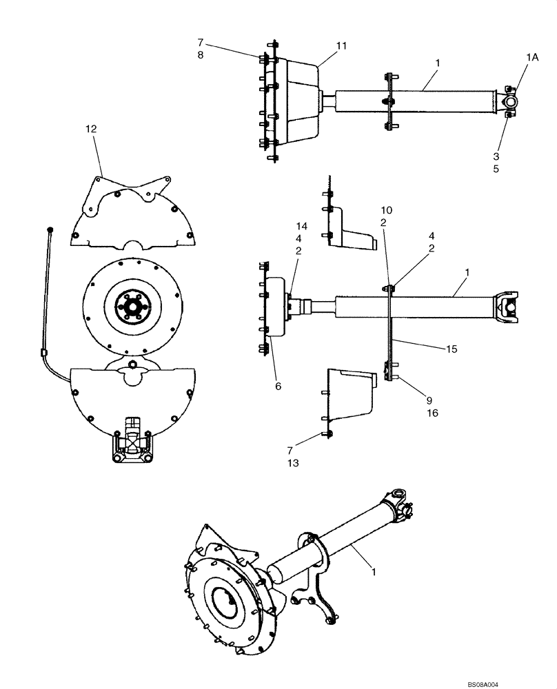 Схема запчастей Case 521D - (06-26) - DRIVE SHAFT - ENGINE (06) - POWER TRAIN