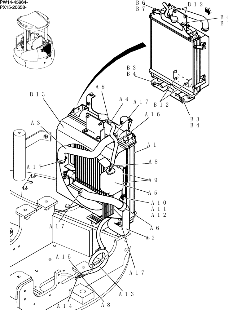 Схема запчастей Case CX31B - (030-01[1]) - RADIATOR INSTAL (00) - GENERAL & PICTORIAL INDEX