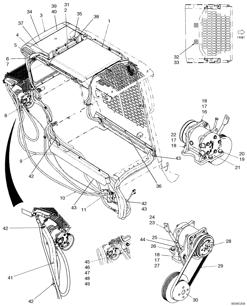 Схема запчастей Case 450CT - (09-52) - AIR CONDITIONING SYSTEM (09) - CHASSIS