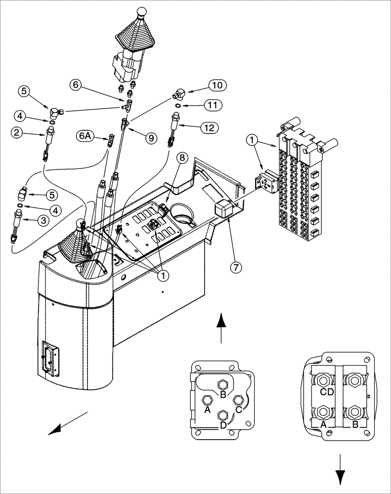 Схема запчастей Case 621C - (04-038) - HARNESS - RIDE CONTROL, ALL NORTH AMERICAN LOADERS, EUROPEAN Z-BAR LOADERS ONLY (04) - ELECTRICAL SYSTEMS