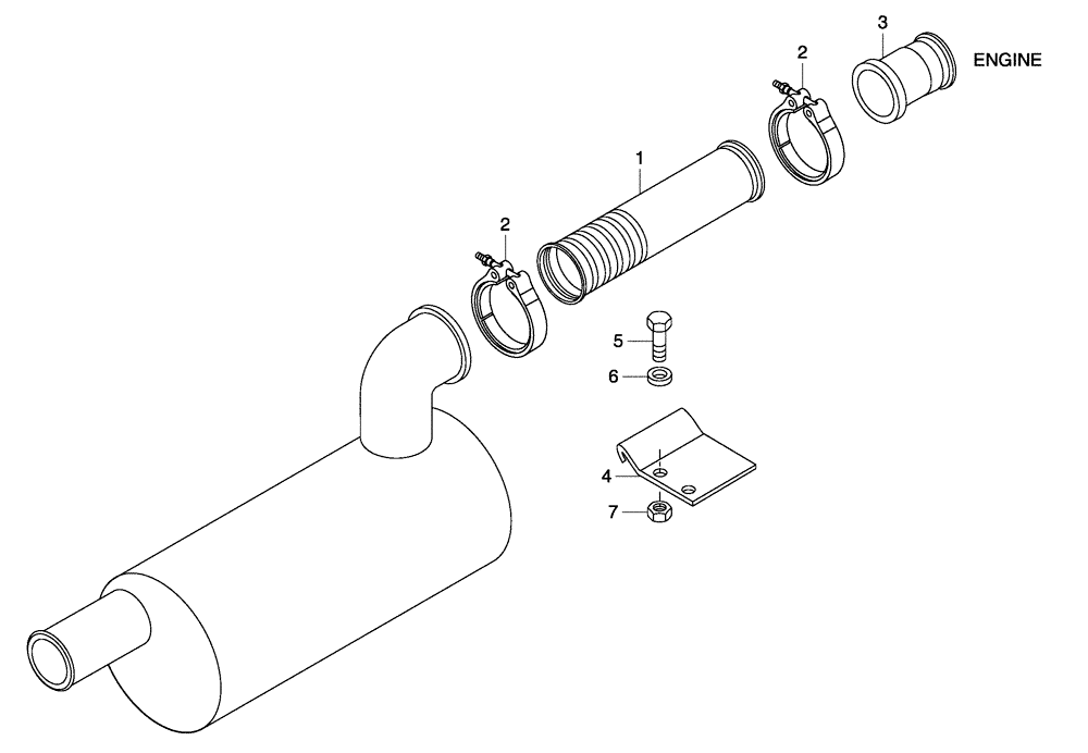 Схема запчастей Case 330 - (08A01000625[01]) - EXHAUST MANIFOLD - 300 HP ENGINE VERSION (01) - ENGINE