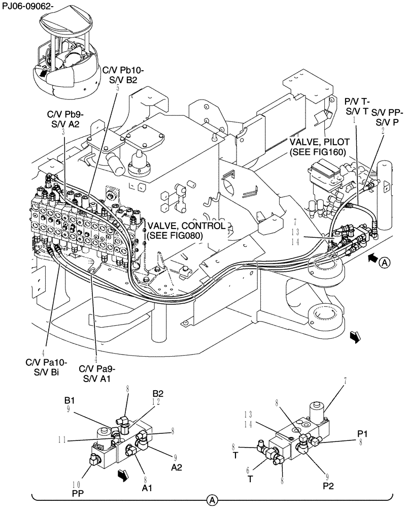 Схема запчастей Case CX50B - (161-72[1]) - CONTROL LINES, REMOTE PROPORTIONAL, ANGLE DOZER (86) - DOZER