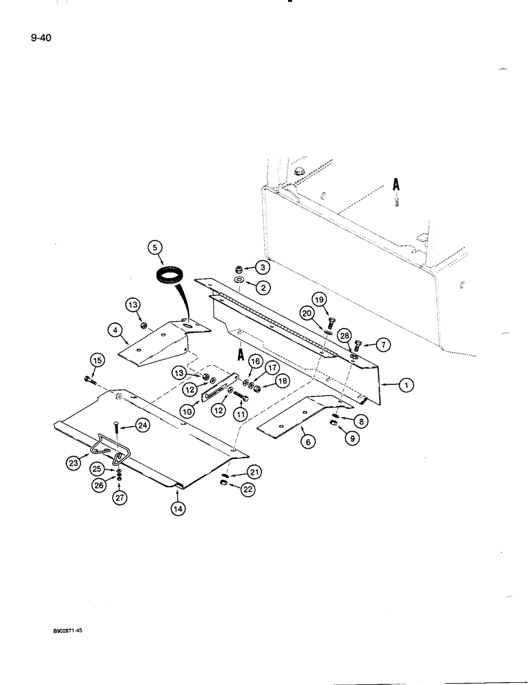 Схема запчастей Case 821 - (9-040) - BATTERY COVERS (09) - CHASSIS/ATTACHMENTS