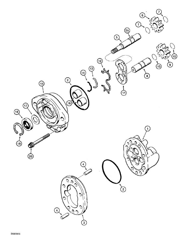 Схема запчастей Case 821B - (7-22) - BRAKE PUMP, PUMP ASSEMBLY - S515954, PUMP ASSEMBLY - S515954, PUMP ASSY. - 284516A1 & 244573A1 (07) - BRAKES