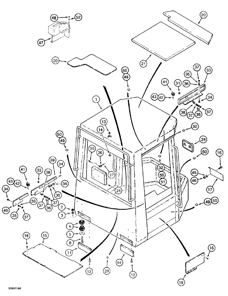 Схема запчастей Case 721B - (9-096) - CANOPY - TAN (09) - CHASSIS/ATTACHMENTS