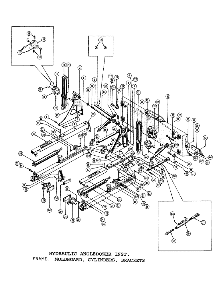 Схема запчастей Case 1000C - (250) - HYDRAULIC ANGLEDOZER INSTALLATION, FRAME, MOLDBOARD, CYLINDERS, BRACKETS (07) - HYDRAULIC SYSTEM