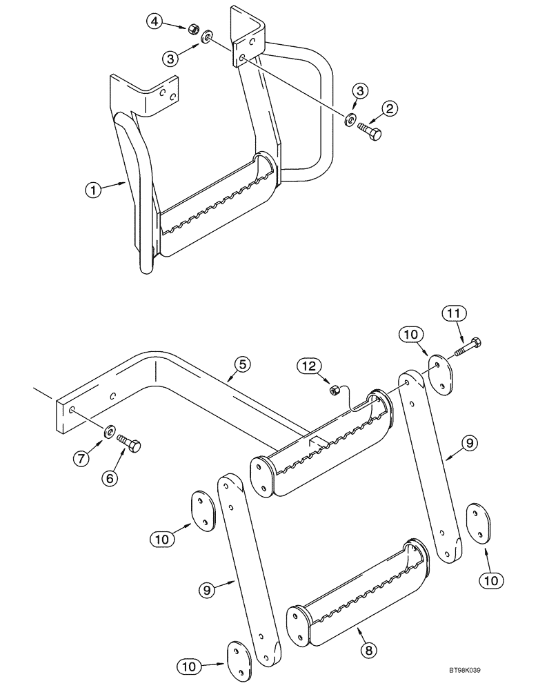 Схема запчастей Case 821C - (09-21) - STEPS - RIGHT SIDE ACCESS (09) - CHASSIS