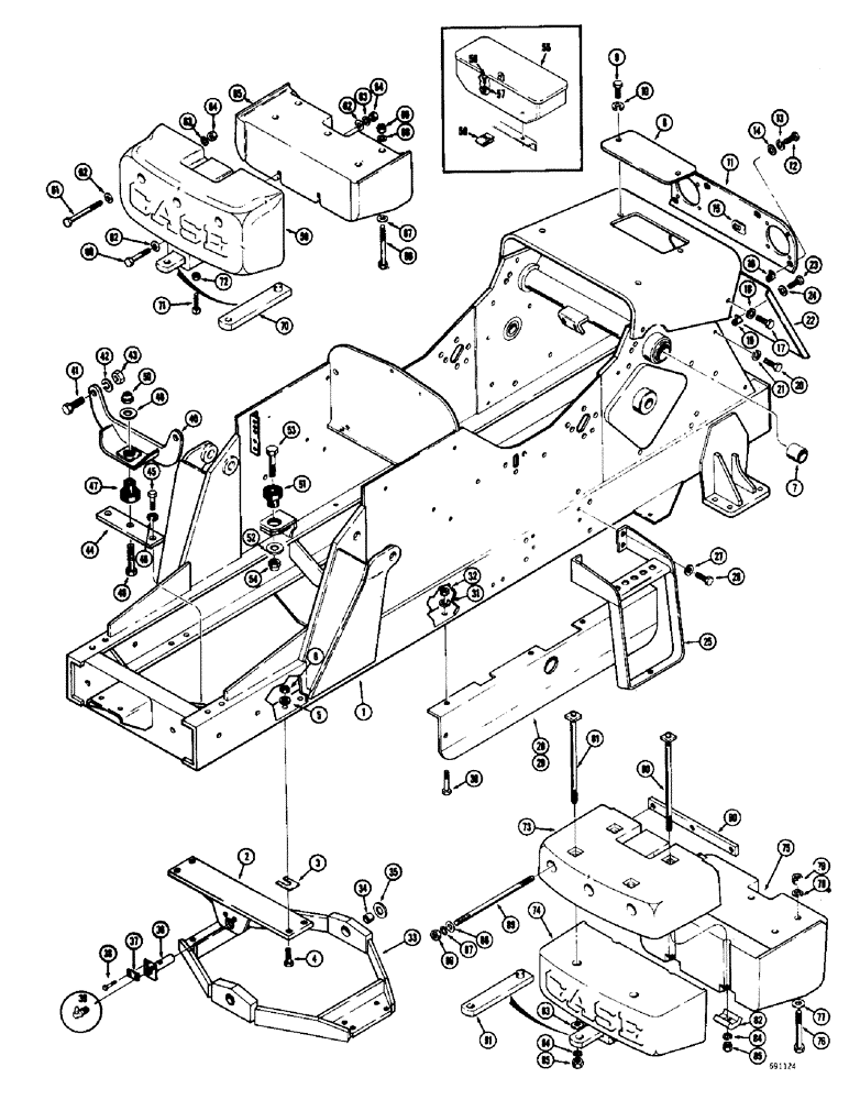 Схема запчастей Case W10C - (136) - CHASSIS, ENGINE MOUNTS AND RELATED PARTS (08) - HYDRAULICS