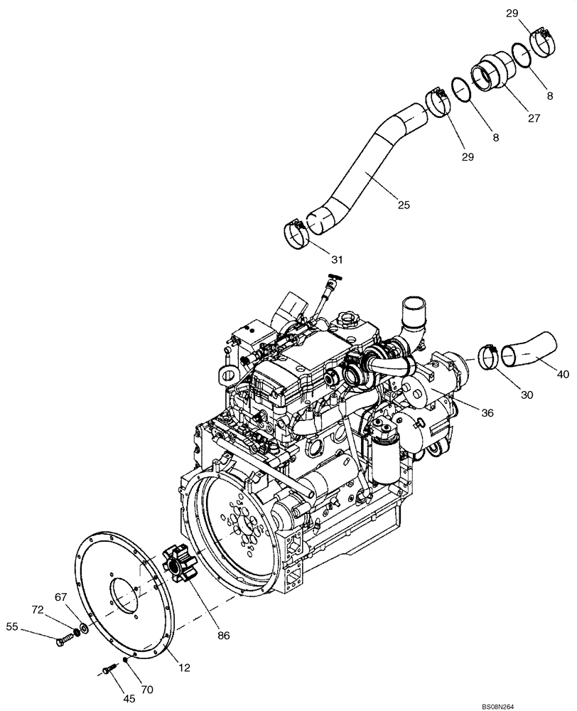 Схема запчастей Case SV212 - (10.254.02) - EXHAUST PIPE, ENGINE (GROUP 106) (ND133165) (10) - ENGINE