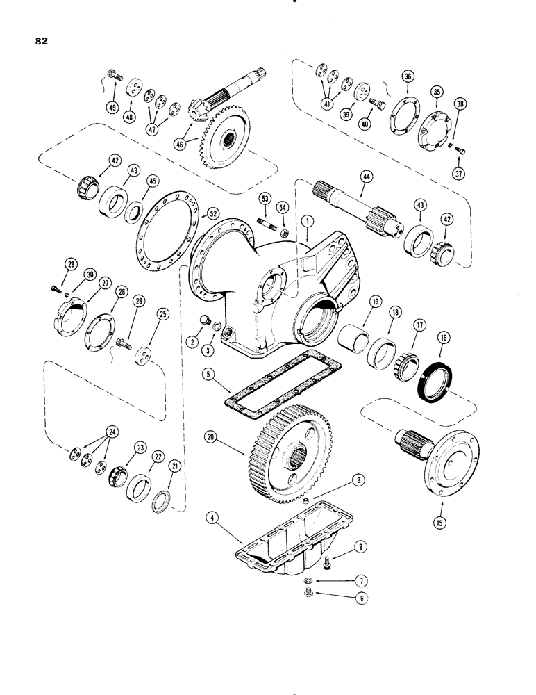 Схема запчастей Case 1150 - (082) - FINAL DRIVE, 1ST USED TRANS. SER. NO. 2663630 (04) - UNDERCARRIAGE