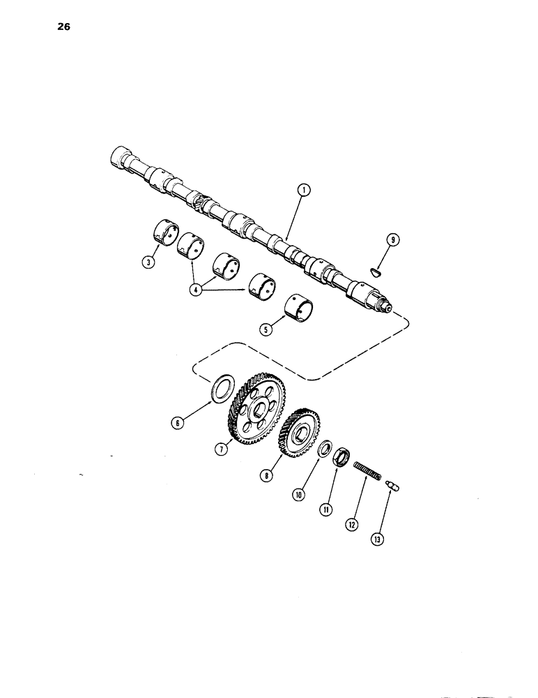 Схема запчастей Case 1450 - (026) - CAMSHAFT, 504BDT DIESEL ENGINE (02) - ENGINE